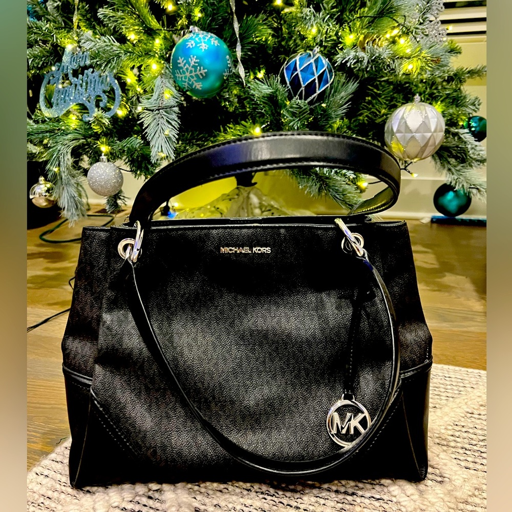 Authentic Michael Kors Black Signature Tote Bag - Excellent Condition
